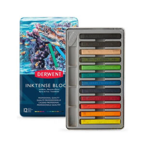 Set acurela Inktense 12 culori, in cutie metalica Derwent