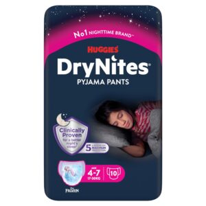 Scutece-chilotei DryNites 4-7 ani (17-30 kg) 10, GIRL