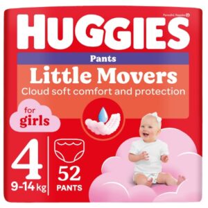 Scutece-chilotei Huggies Little Movers Pants 4 (9-14 kg) 52 GIRL