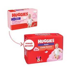 Scutece-chilotei Huggies Little Movers Pants 5 (12-17 kg) GIRL, 48
