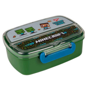 Lunch box 750 ml Minecraft, cu tacamuri, verde Yes