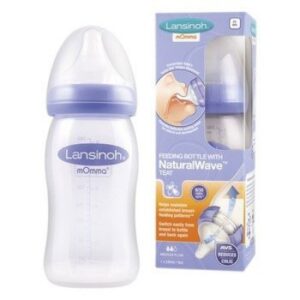Lansinoh Biberon plastic tetina silicon,flux mediu,0% BPA,3+,240ml