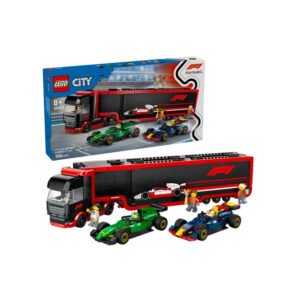 Camion F1 cu masinile F1 RB20 si AMR24 CITY LEGO