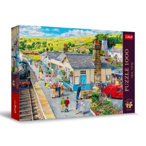 Puzzle Premium Plus 1000elem.Ora ceaiului: Gara in Sat TREFL