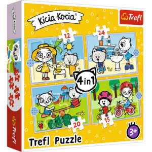 Puzzle - 4in1 (12, 15, 20, 24) - Kittykit day/ Media Rodzina Kicia Kocia