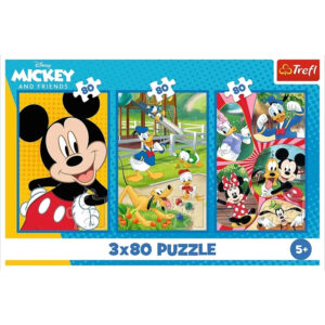 Puzzle 3x80 Echipa lui Mickey Mouse TREFL