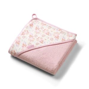 Prosop cu gluga de baie Terry roz 100x100 Babyono
