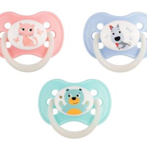 Suzeta din silicon rotund 0-6luni Animals