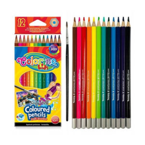 Set creioane acuarela 12 buc + pensula Colorino