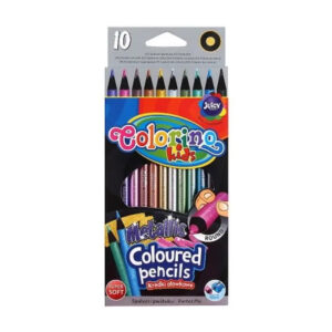 Set creioane colorate rotunde metalic 10 buc Colorino