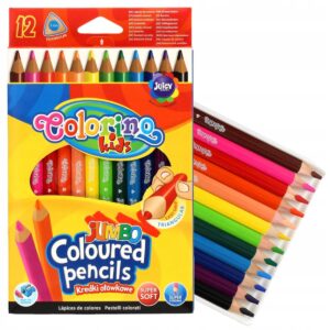 Set creioane colorate triunghiulare 12 buc Jumbo 17,5 cm Colorino