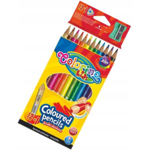 Set creioane colorate triunghiulare 12 buc+ascutitoare Colorino