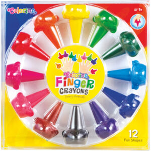 Set creioane din ceara 12 buc Animalute pe deget Colorino
