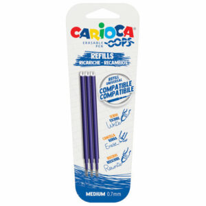 Set rezerve pentru pix care sterge Oops 0.7mm, albastru Carioca