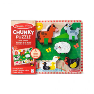 Puzzle din lemn Animale (Ferma) 8 piese MELISSA and DOUG