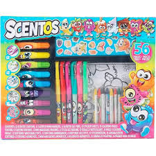 Set pentru creatie cu creioane, pixuri, markere aromate si planse Asorti aromat SCENTOS