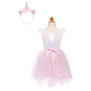Rochie Unicorn visatoare irizata / roz cu banda pentru cap, Marimea 5-6 Great Pretenders