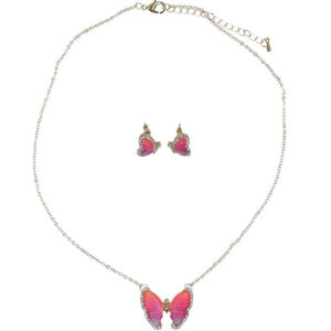 Colier Butterfly Necklace and Studded Earring Set Great Pretenders