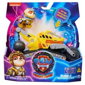 Camion cu figurina Rubble Mighty Pups cu lumina si sunet Paw Patrol SPIN MASTER