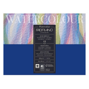 Bloc acuarela A4 Watrecolour 300 gr/m2, 12 foi, textura fina, Fabriano, Fedrigoni
