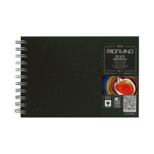 Bloc desen A5 Black 160 gr/m2, 60 foi, cu spira orizontala, Fabriano, Fedrigoni