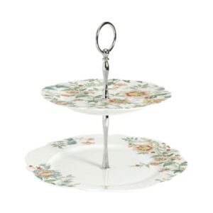Etajera 2 nivele d-20/26cm in cutie cadou Zen Garden White EASYLIFE