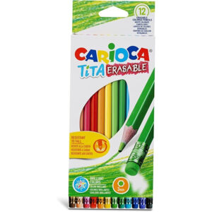 Set creioane colorate Tita 12 buc. cu radiera Carioca