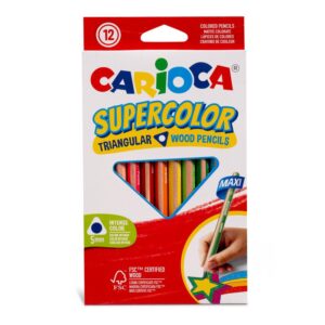 Set creioane colorate Supercolor Triangular 12 buc. 5mm Carioca