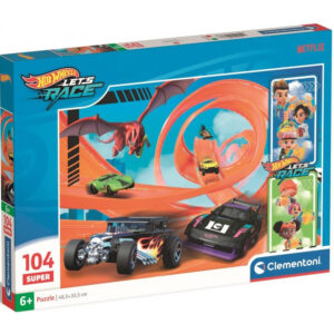 Puzzle Super Color Hot Wheels 104 piese CLEMENTONI