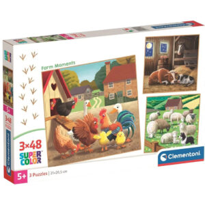 Puzzle Viata la ferma 3x48 piese CLEMENTONI