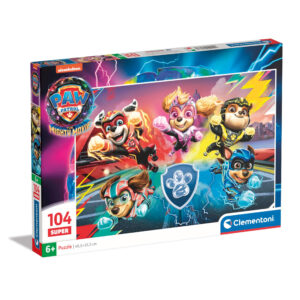 Puzzle Super Color Paw Patrol Mighty Movie 104 piese CLEMENTONI