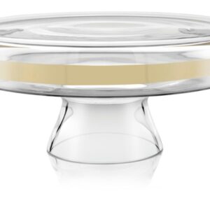 Platou servire tort Avenue cu picior decor auriu IVV