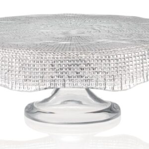 Platou servire tort Diamante cu picior 33 cm decor IVV