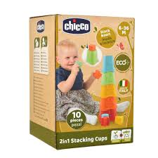 Jucarie ecologica de sortare si stivuire 2 in 1 Invatam sa numaram CHICCO