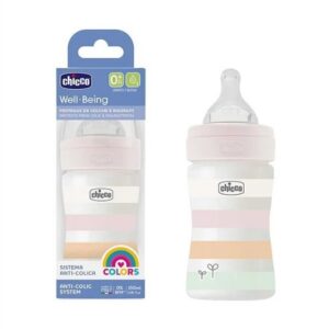 Biberon plastic tetina din silicon 150 ml Girl Chicco