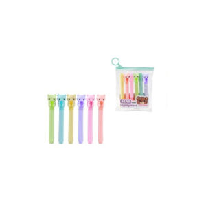 Set markere mini Teddy Bear 6 buc Macaron iTotal