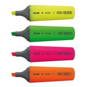 Set textmarkere Fluo 4 cul. 1-4,8mm, in blister, Milan
