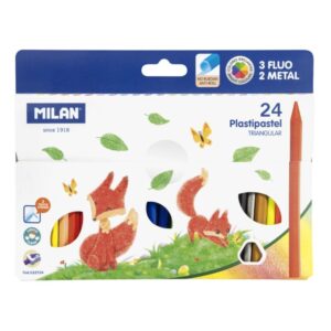 Set creioane pastel 24 cul. plastic, Milan
