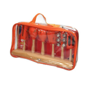 Set 5 instrumente muzicale Lemn, Plastic Rosu Bej REIG