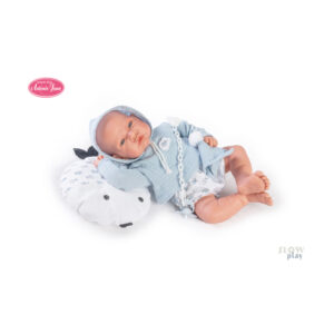 Papusa bebe 42 cm in Costum albastru si perna Pestesor Antonio Juan