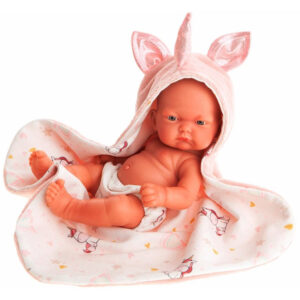 Papusa bebe Pitu 26cm + patura Unicorn Antonio Juan