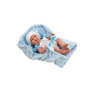 Papusa bebe PABLO 43 cm cu patura azuriu ASI