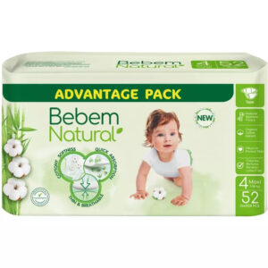 Scutece pentru copii 7-14 kg 52buc Bebem Natural