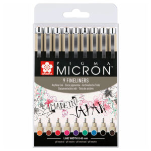 Stilou creativ Micron Fineliners &mdash; set de 9 buc Pigma Sakura ROYAL TALENS