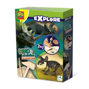 Set creativ Dino si excavarea scheletului 2 in 1 &mdash; Triceratops SES