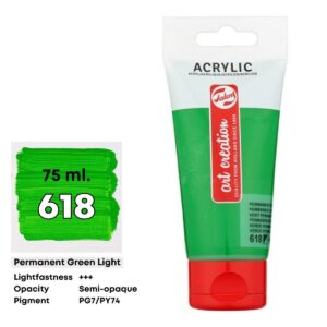Tub vopsea acrilica 75ml Permanent Green light 618 ROYAL TALENS