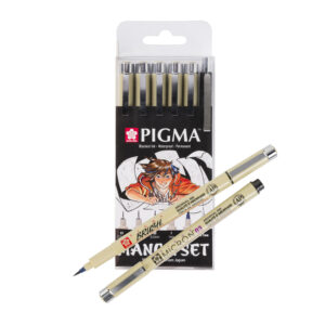 Set de stilouri tehnice - 6 buc Manga Pigma Sakura ROYAL TALENS