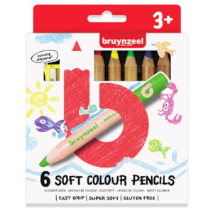 Set creioane colorate Jumbo 6 culori Bruynzeel ROYAL TALENS