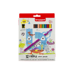 Set creioane colorate 12 culori, triunghiulare Bruynzeel ROYAL TALENS