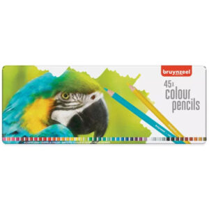 Set creioane colorate Parrot 45 culori, cutie metal, Bruynzeel ROYAL TALENS